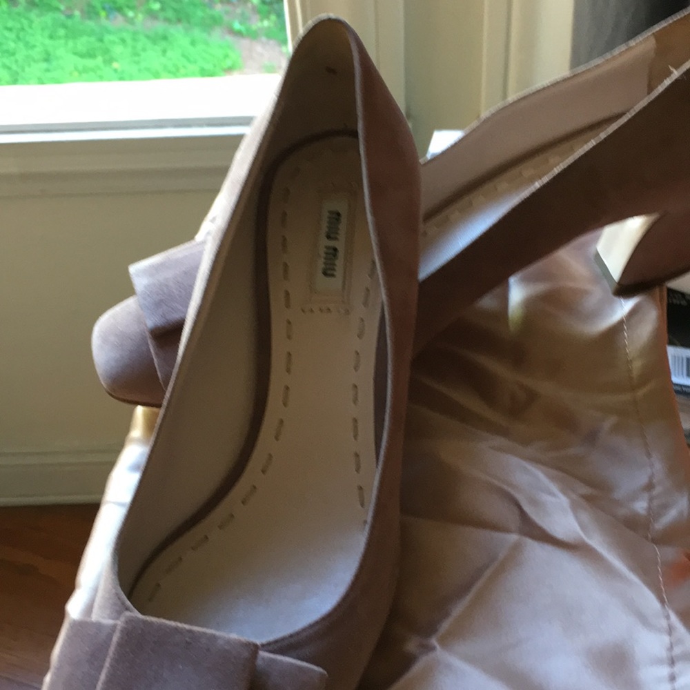Miu Miu heels. Worn once! Light brown. Great deal.